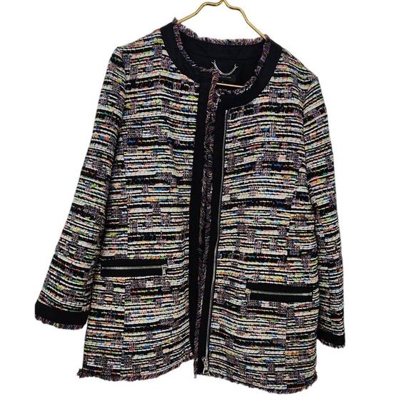 New NWOT Ann Taylor Tweed Full Zip Jacket Medium - Picture 1 of 9